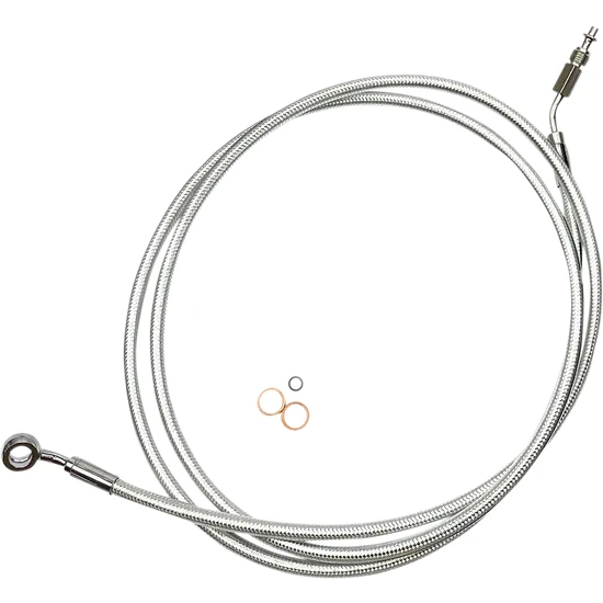 Magnum Braided Hydraulic Clutch Cable Line Chrome 74in. 3