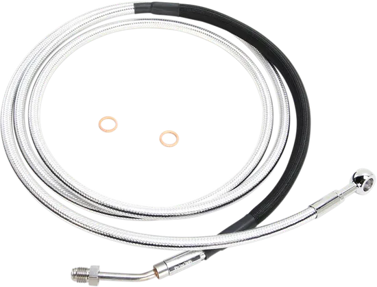Magnum Braided Hydraulic Clutch Cable Chrome 80in. 180 Deg