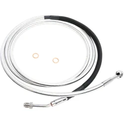 Magnum Braided Hydraulic Clutch Cable Chrome 80in. 180 Deg