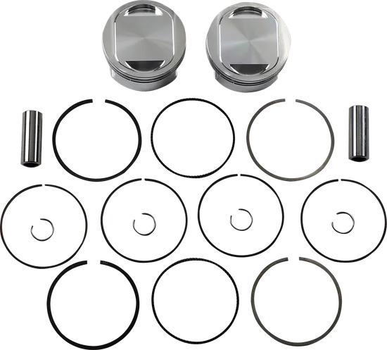 JE Piston Kit Rings Pins Round STD 3.937in Bore 10.25:1