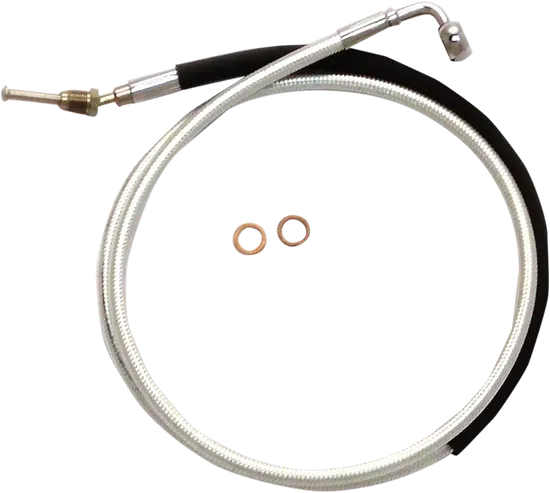 Magnum Braided Hydraulic Clutch Cable Chrome 74in. 90 Deg