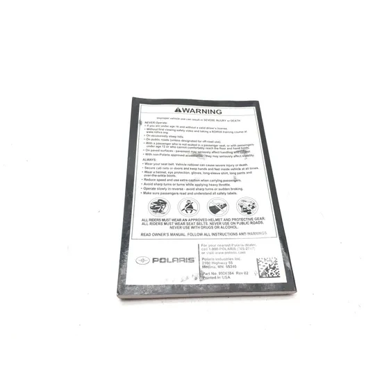 Polaris 2016 RZR S 1000 EPS Owners Manual 3432 3