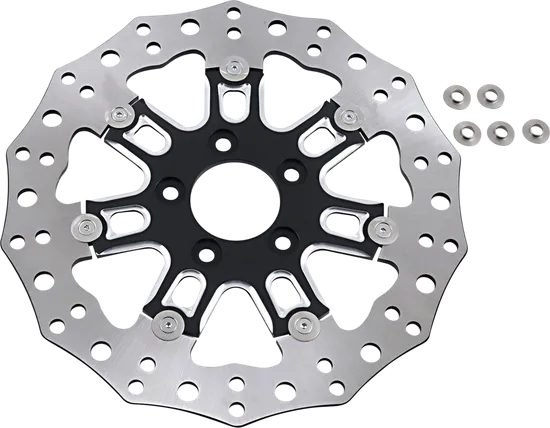 Arlen Ness Floating Front Brake Rotor 11.8in. 7 Valve Black