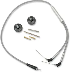 Moose Black Carburetor Cap Kit w Steel Braided Cable