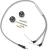 Moose Black Carburetor Cap Kit w Steel Braided Cable