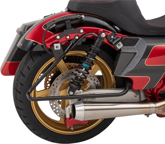 DS Chrome Steel Saddlebag Support Bracket Pair