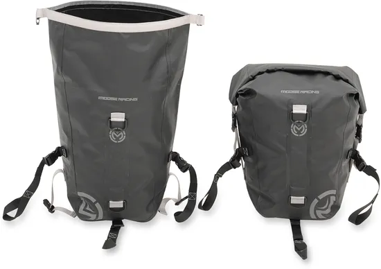 Moose Racing ADV1 Dry Black Saddlebag Pair 20L Roll Down Waterproof