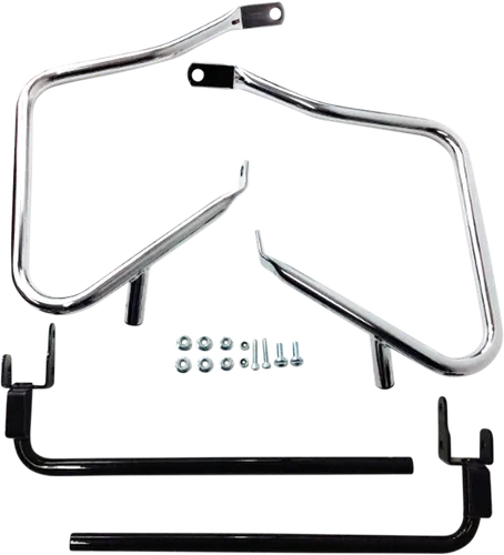 DS Chrome Saddlebag Guard Support Brackets Kit