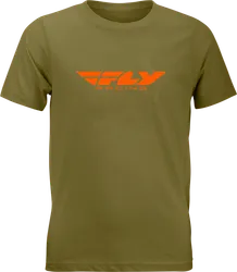 Fly Racing Youth Unisex Corporate Tee S Green Orange