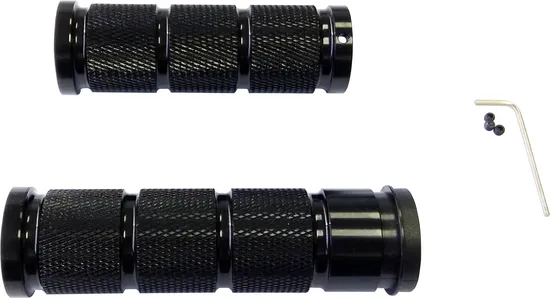Harddrive Black Aluminum Retro Handlebar Grip Set TBW