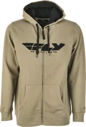Fly Racing Adult Men Corporate Zip Up Hoodie L Tan Black