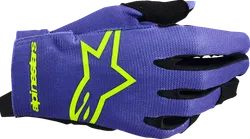 Alpinestars Youth Radar Gloves Youth M Black Purple Fluorescent Yellow