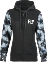 Fly Racing Adult Women Tie-Die Zip Up Hoodie XL Black White