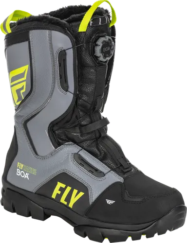 Fly Racing Marker BOA Boots Adult 8 Black Gray Hi Viz