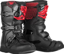 Fly Racing Maverik MX Boots Youth 1 Black Red