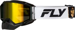 Fly Racing White Black Adult Zone Elite Snow Goggle Dual Yellow Polarized