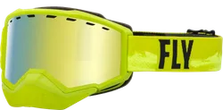 Fly Racing Green Black Adult Focus Snow Goggle Dual Gold Mirror