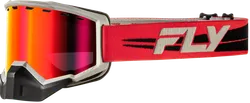 Fly Racing Red Black Adult Focus Snow Goggle Dual Red Mirror