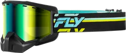 Fly Racing Black Yellow Adult Focus Snow Goggle Dual Yellow Mirror