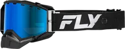 Fly Racing Black Adult Zone Snow Goggle Dual Blue Mirror