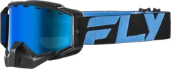 Fly Racing Black Blue Adult Zone Snow Goggle Dual Blue Mirror