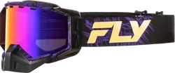 Fly Racing Purple Tan Adult Zone Snow Goggle Dual Purple Mirror