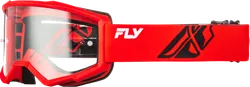 Fly Racing Red Black Adult Focus Goggle Single Clear