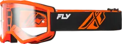 Fly Racing Black Orange Adult Focus Goggle Single Clear