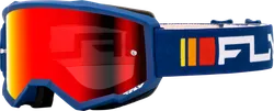 Fly Racing Navy White Adult Zone Goggle Dual Red Mirror