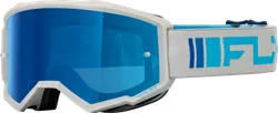 Fly Racing Silver Blue Adult Zone Goggle Dual Blue Mirror
