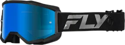 Fly Racing Black Adult Zone Goggle Dual Blue Mirror