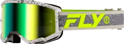 Fly Racing Gray Yellow Adult Zone Goggle Dual Green Mirror