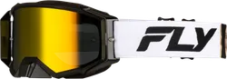 Fly Racing White Black Adult Zone Pro Goggle Single Gold Mirror