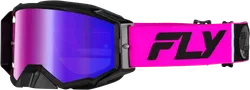 Fly Racing Pink Black Adult Zone Pro Goggle Single Red Mirror