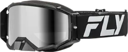 Fly Racing Black Silver Adult Zone Elite Goggles Dual Smoke Mirror