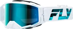 Fly Racing White Teal Adult Zone Elite Goggles Dual Smoke Mirror