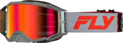 Fly Racing Grey Red Adult Zone Pro Goggle Single Red Mirror