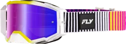 Fly Racing Pink Purple Yellow Adult Zone Elite Goggles Dual Smoke Mirror