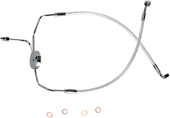 Magnum Designer Braided Front Brake Line Kit Lower Chrome Non ABS