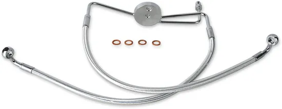 Magnum Designer Braided Front Brake Line Kit Lower Chrome Non ABS