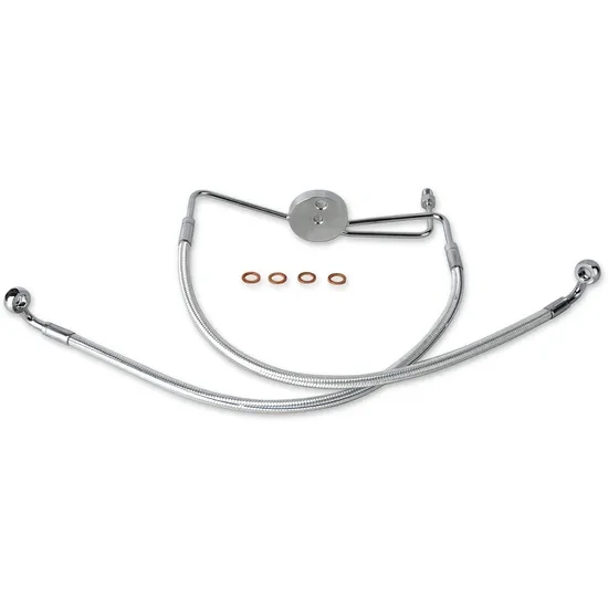 Magnum Designer Braided Front Brake Line Kit Lower Chrome Non ABS 3