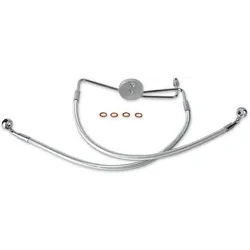 Magnum Designer Braided Front Brake Line Kit Lower Chrome Non ABS