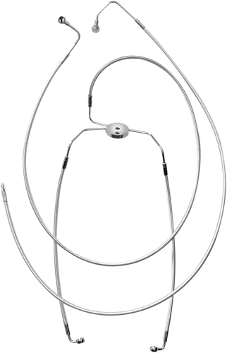 Magnum Designer Braided Front Brake Line Kit Lower Chrome Non ABS