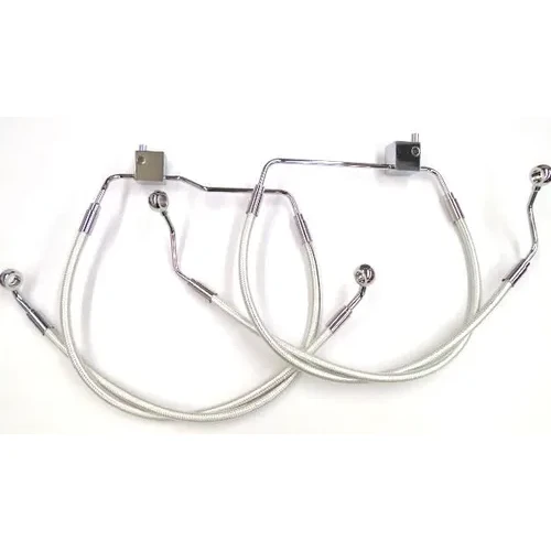 Magnum Designer Braided Front Brake Line Kit Lower Chrome Non ABS 2