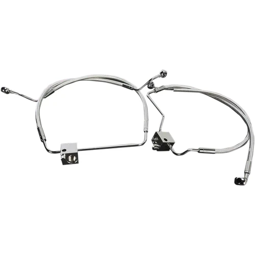 Magnum Designer Braided Front Brake Line Kit Lower Chrome Non ABS