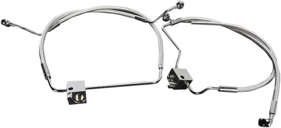 Magnum Designer Braided Front Brake Line Kit Lower Chrome Non ABS