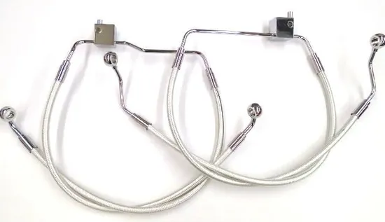 Magnum Designer Braided Front Brake Line Kit Lower Chrome Non ABS