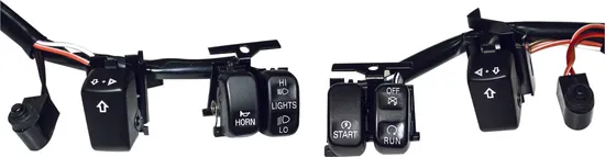 Harddrive Handlebar Switch Kit Complete Black White Letters