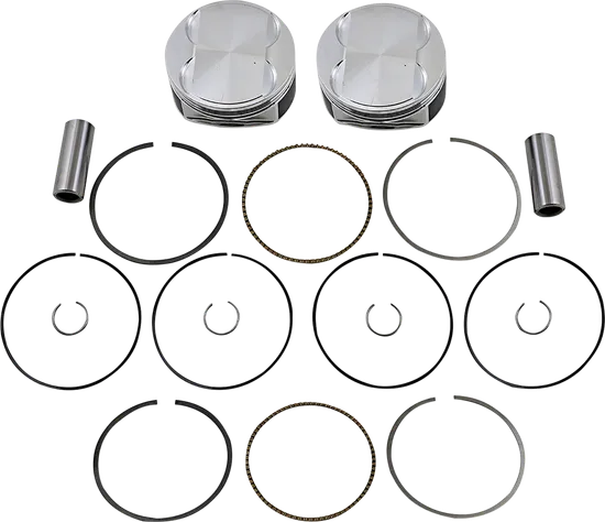 JE Piston Kit Rings Pins M8 STD 4.075in Bore 11:1