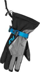 Fly Racing Title Gauntlet Gloves Adult XS Gray Black Blue